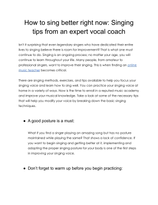 How to sing better right now: Singing tips from an expert vocal coach