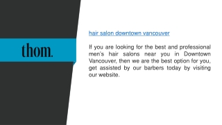 Hair Salon Downtown Vancouver  Thomlife.com