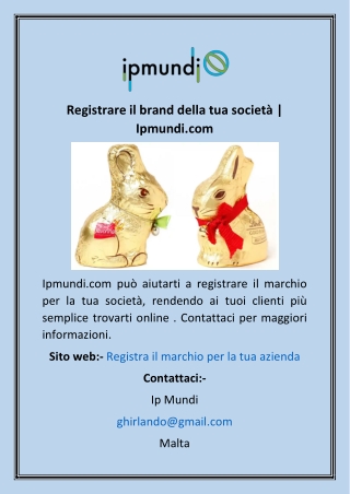 Registrare il brand della tua società  Ipmundi