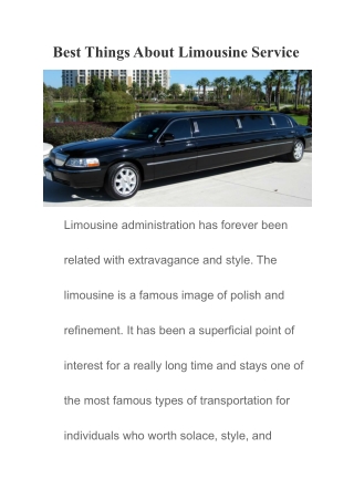 Best Things About Limousine Service