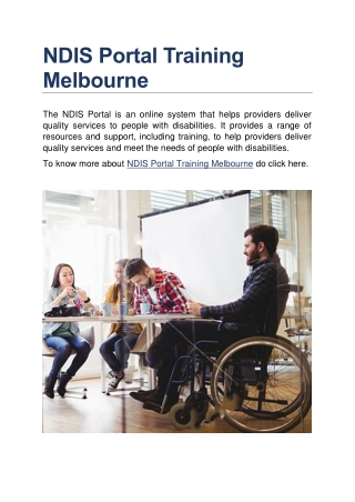 NDIS Portal Training Melbourne