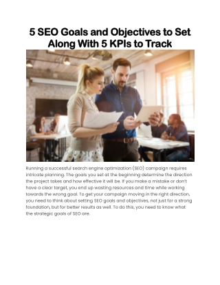 5 SEO Goals and Objectives to Set Along With 5 KPIs to Track