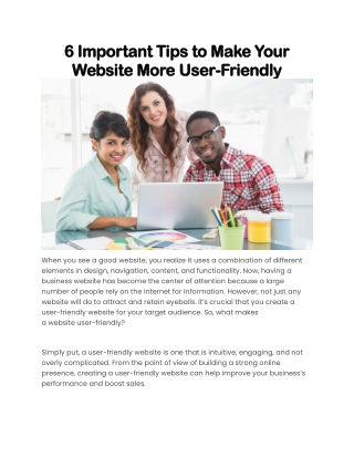 6 Important Tips to Make Your Website More User-Friendly