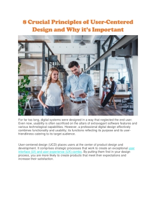 8 Crucial Principles of User-Centered Design and Why it’s Important