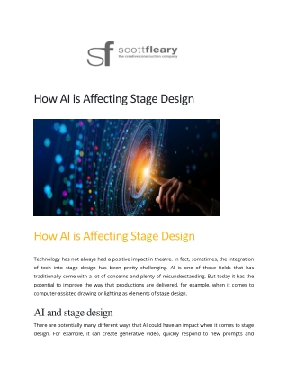 How AI is Affecting Stage Design - Scott Fleary Productions