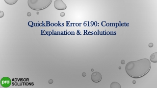 QuickBooks Error 6190 Complete Explanation & Resolutions