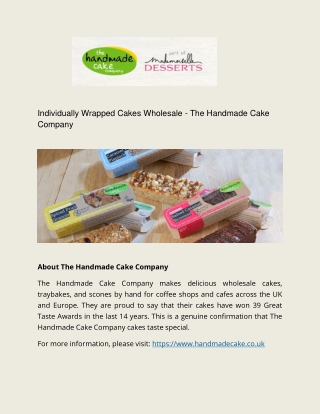 Individually Wrapped Cakes Wholesale - The Handmade Cake Company