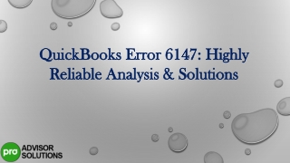 QuickBooks Error 6147 Highly Reliable Analysis & Solutions