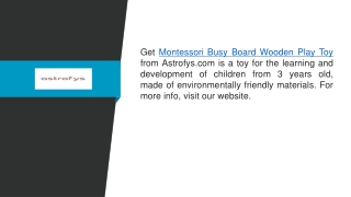 Montessori Busy Board Wooden Play Toy  Astrofys.com
