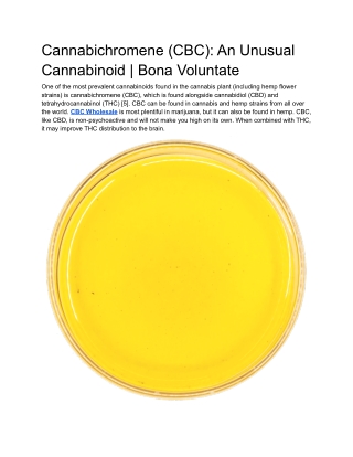 Cannabichromene (CBC): An Unusual Cannabinoid | Bona Voluntate