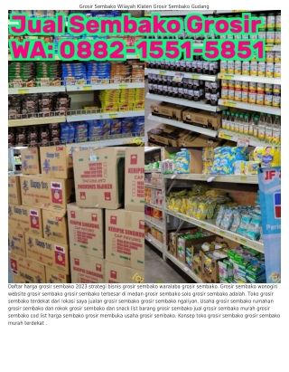 Ô882~l55l~585l (WA) Modal Buka Grosir Sembako Cara Memulai Usaha Grosir Sembako