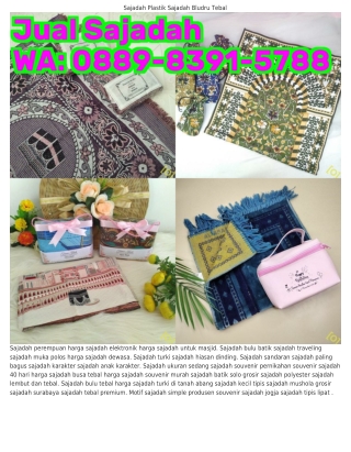 Ö88ᑫ·8౩ᑫI·5ᜪ88 (WA) Sajadah Bisa Bicara Sajadah Bludru Tebal