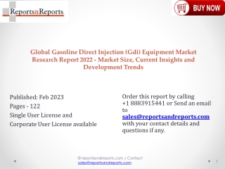 2023 Gasoline Direct Injection (Gdi) Equipment Market Revenue Report