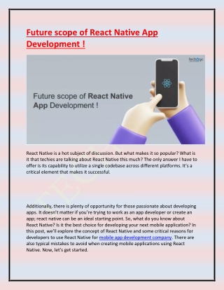 Future scope of React Native App Development !