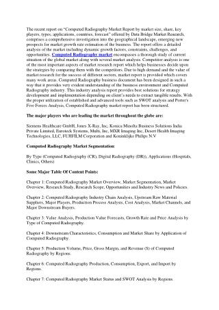 Computed Radiography Market 2