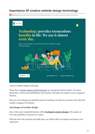 Importance Of creative website design technology
