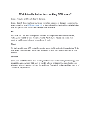 Which tool is better for checking SEO score