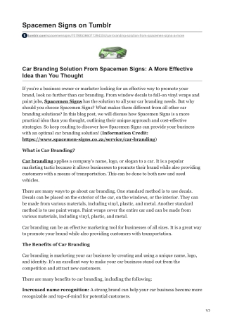 Car Branding Solution From Spacemen Signs A More Effective Idea than You Thought