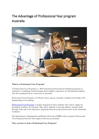 The Advantage of Professional Year program Australia