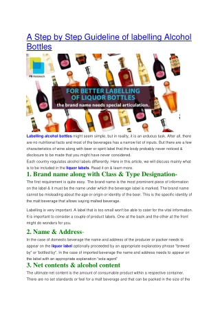 A Step by Step Guideline of labelling Alcohol Bottles