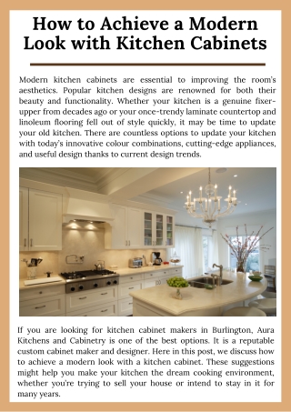 How to Achieve a Modern Look with Kitchen Cabinets