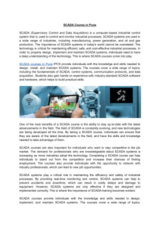 SCADA 3- The Importance of SCADA Courses in Industrial Control Systems