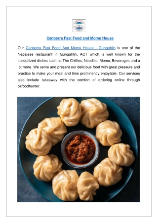 10% offer Canberra Fast Food and Momo House - Order now!!