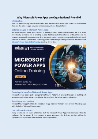 Why Microsoft Power Apps are Organizational Friendly