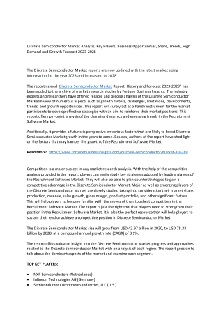 Discrete Semiconductor Market 28-2-2023