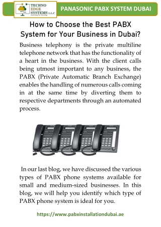 How To Choose The Best PABX System For Your Business in Dubai?