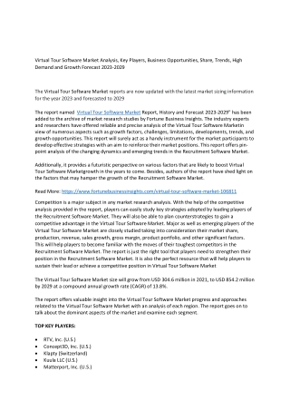 Virtual Tour Software Market  28-2-2023