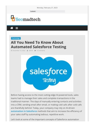 All You Need To Know About Automated Salesforce Testing