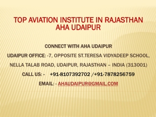 Top Aviation Institute In Rajasthan