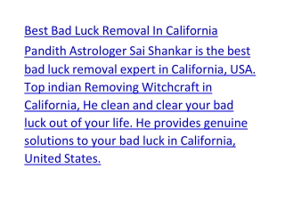 Best Bad Luck Removal In California