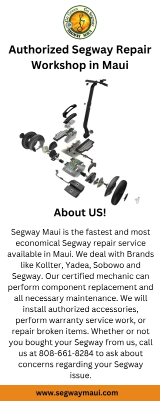 Authorized Segway Repair Workshop in Maui