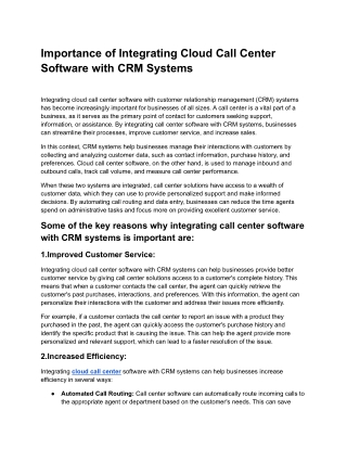 Importance of Integrating Cloud Call Center Software with CRM Systems.docx