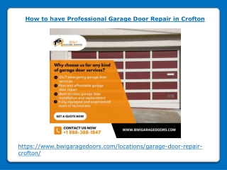 How to have Professional Garage Door Repair in Crofton