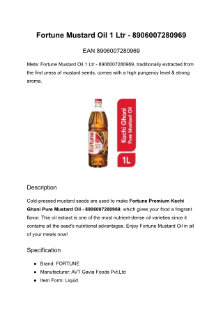 Fortune Mustard Oil