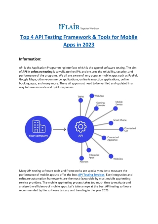 Top 4 API Testing Framework & Tools for Mobile Apps in 2023