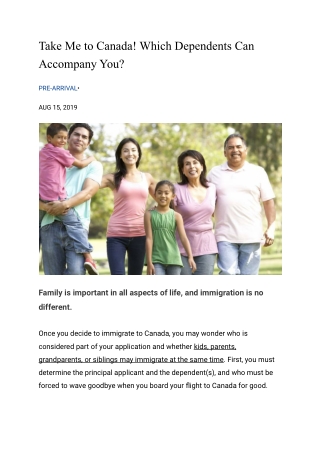Take Me to Canada! Which Dependents Can Accompany You_