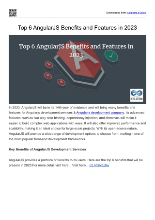 Top 6 AngularJS Benefits and Features in 2023 | A Comprehensive Guide