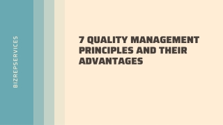 Quality Management Principles And Their Advantages