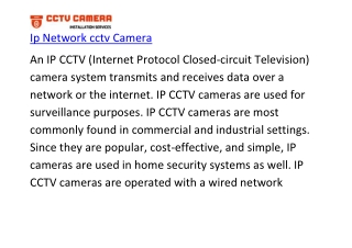 Ip Network cctv Camera