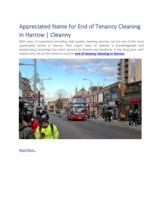Appreciated Name for End of Tenancy Cleaning in Harrow
