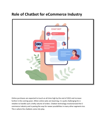 Role of Chatbot for eCommerce Industry
