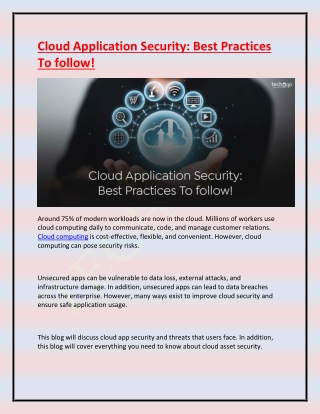 Cloud Application Security Best Practices To follow