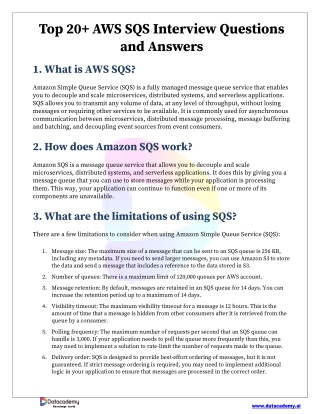 Top 20  AWS SQS Interview Questions and Answers