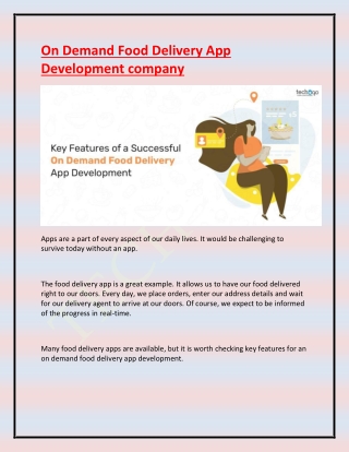 On Demand Food Delivery App Development company