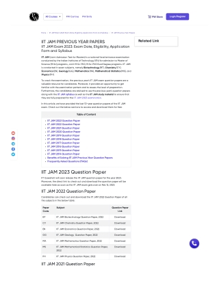 IIT JAM Previous Year Paper for Preparation