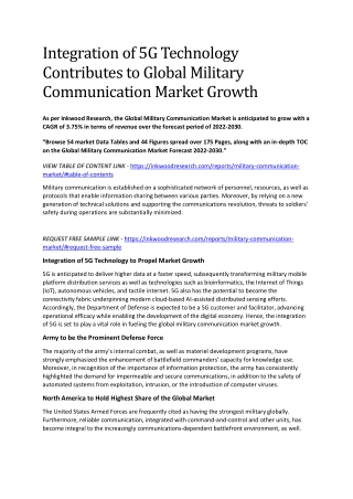 Global Military Communication Market Research Report Growth